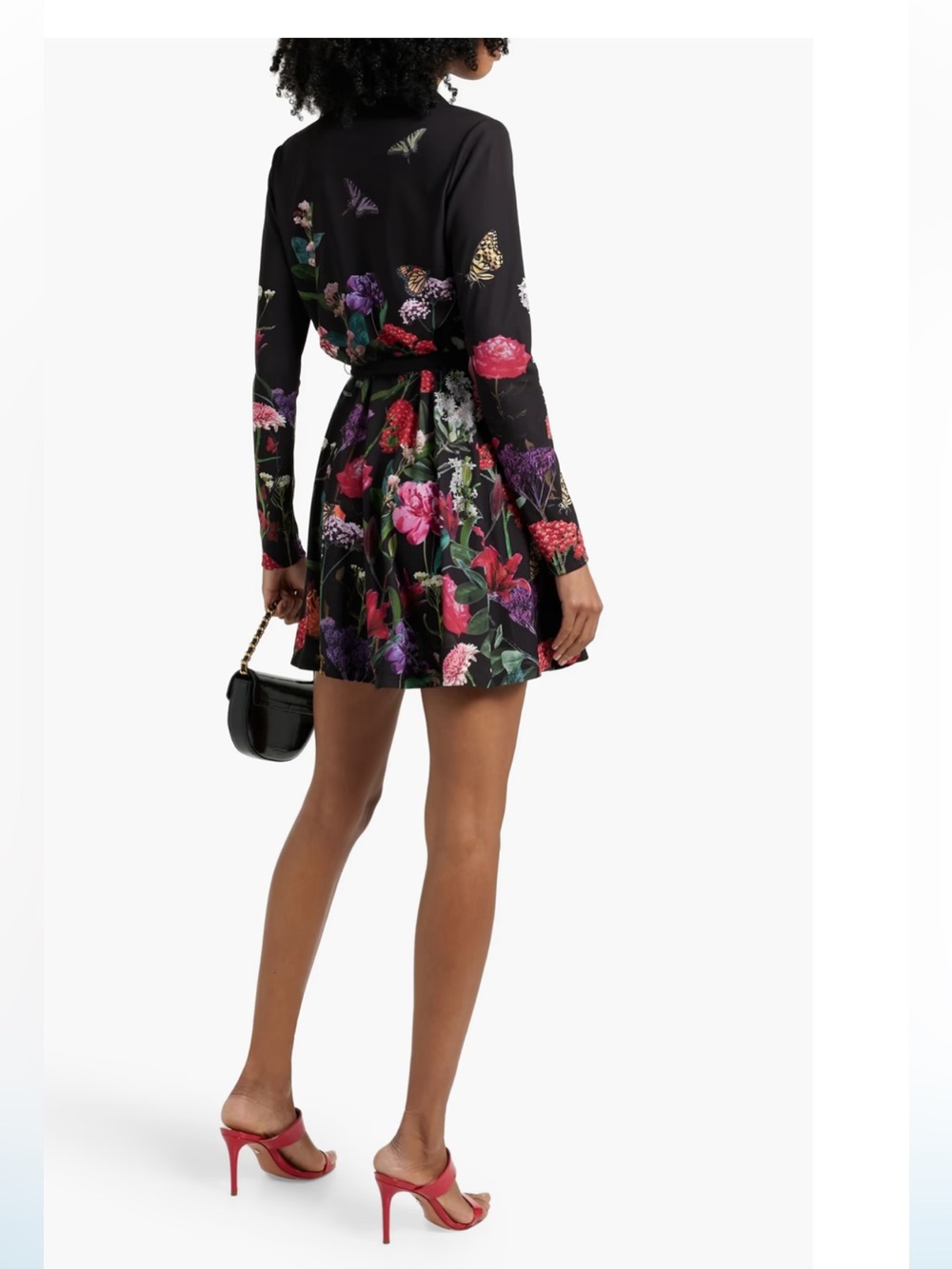Alice + Olivia Millicent LS Flare Mini Dress NWT size 6 video - Picture 9 of 17